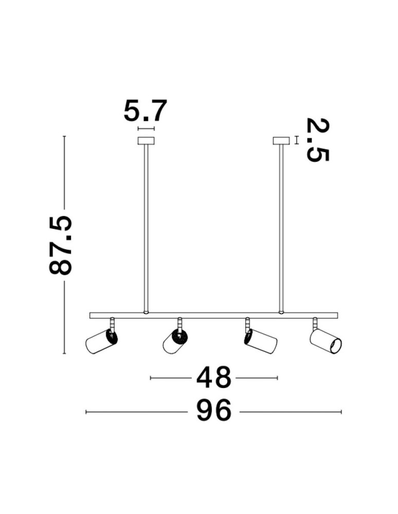 Lampy wiszące - Luces Exclusivas CAYES Wisząca Nowoczesna czarny 4xGU10 max 10W LE42927 - product kolory-swiatla.pl 2