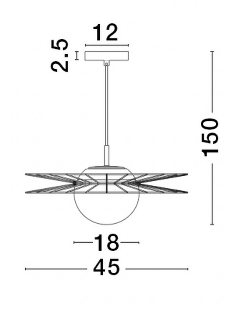 Luces Exclusivas MORELOS Wisząca Nowoczesna czarny 1xE27 max 12W LE42939