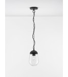 Lampy wiszące pojedyncze - Luces Exclusivas JUCHITAN Zewnętrzna Wisząca IP54 szary i odcienie szarości 1xE27 max 12W LE71501 - product 2