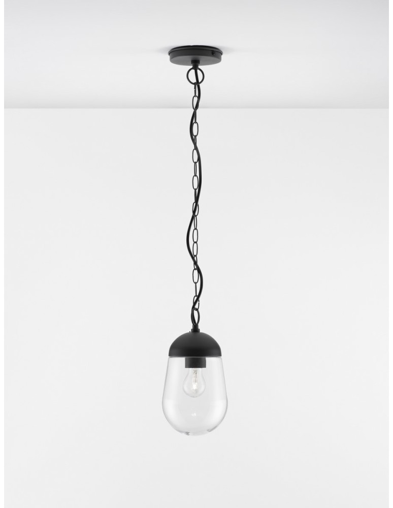 Lampy wiszące pojedyncze - Luces Exclusivas JUCHITAN Zewnętrzna Wisząca IP54 szary i odcienie szarości 1xE27 max 12W LE71501 - product kolory-swiatla.pl 2