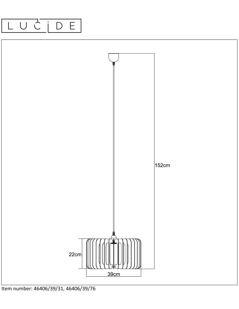 Lampy wiszące boho - Lucide ETTA Wisząca E27 39cm H22cm W 46406/39/76 - produkt kolory-swiatla.pl 5