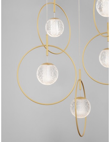 Luces Exclusivas BACATA Wisząca Nowoczesna złoty i odcienie złota 5xLED max 32W 3000K LE43201 - produkt 2