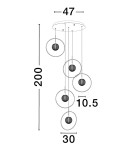 Lampy wiszące - Luces Exclusivas BACATA Wisząca Nowoczesna złoty i odcienie złota 5xLED max 32W 3000K LE43201 - product 3