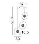 Lampy wiszące - Luces Exclusivas BACATA Wisząca Nowoczesna złoty i odcienie złota 3xLED max 19W 3000K LE43202 - product 2