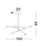 Lampy wiszące - Luces Exclusivas ABEL Wisząca Nowoczesna czarny 6xLED max 28W 3000K LE43204 - produkt 3