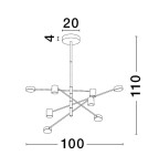 Lampy wiszące - Luces Exclusivas ABEL Wisząca Nowoczesna czarny 8xLED max 40W 3000K LE43205 - product 4