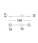 Kinkiety - Luces Exclusivas ABOT Ścienna Nowoczesna czarny 2xLED max 19W 3000K LE43209 - product 4