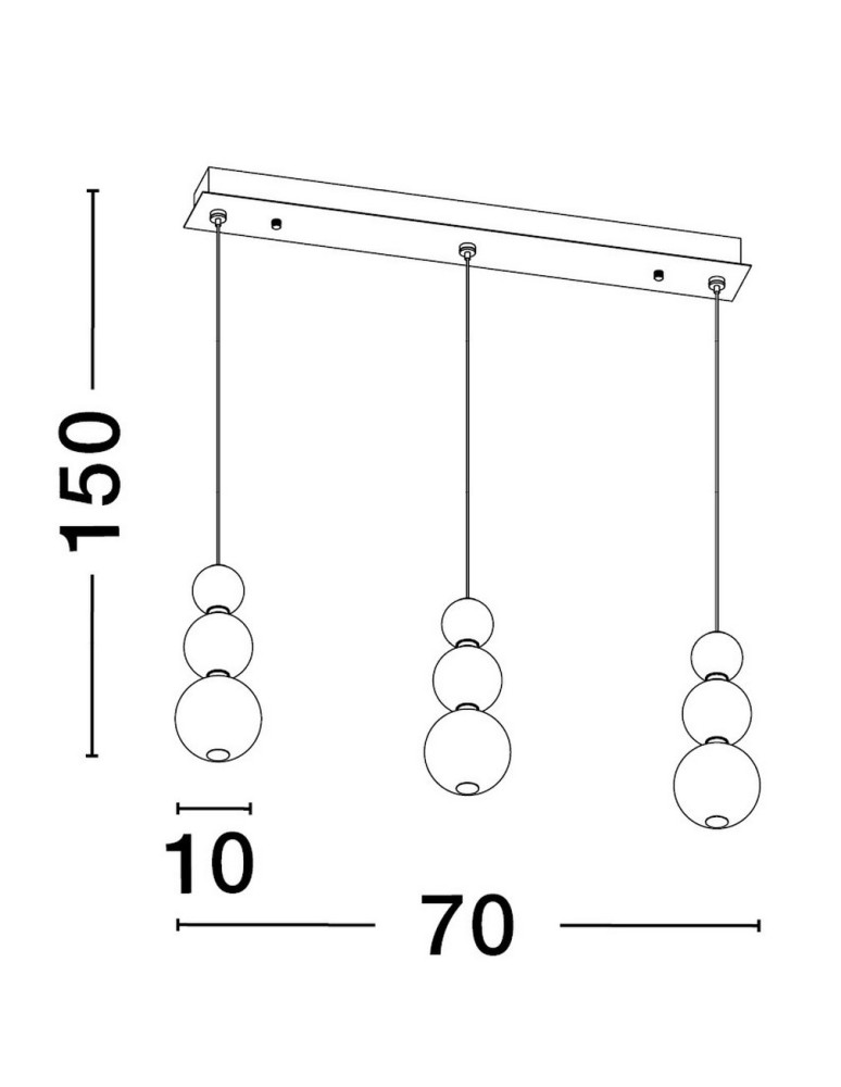 Luces Exclusivas ADAN Wisząca Nowoczesna złoty i odcienie złota 3xLED max 24W 3000K LE43213