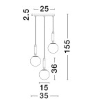 Lampy wiszące - Luces Exclusivas AGRO Wisząca Nowoczesna złoty i odcienie złota 3xE27 max 12W LE43223 - product 2