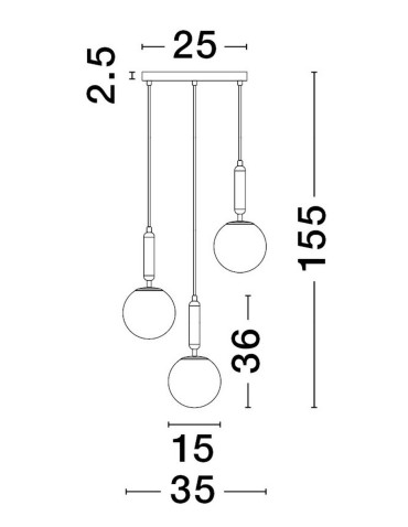Luces Exclusivas AGRO Wisząca Nowoczesna złoty i odcienie złota 3xE27 max 12W LE43223 - produkt 2