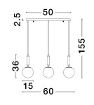 Lampy wiszące - Luces Exclusivas AGRO Wisząca Nowoczesna czarny 3xE27 max 12W LE43225 - produkt 3