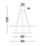 Lampy wiszące - Luces Exclusivas BANE Wisząca Nowoczesna czarny 2xLED max 98W 3000K LE43226 - produkt 2
