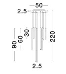 Lampy wiszące - Luces Exclusivas TORREON Wisząca Nowoczesna czarny 10xLED max 26W 3000K LE43238 - produkt 2