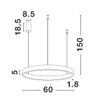 Lampy wiszące - Luces Exclusivas BARI Wisząca Nowoczesna czarny 1xLED max 60W 3000K LE43246 - product 3
