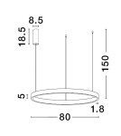 Lampy wiszące - Luces Exclusivas BARI Wisząca Nowoczesna czarny 1xLED max 77W 3000K LE43247 - product 3