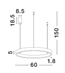 Lampy wiszące - Luces Exclusivas BARI Wisząca Nowoczesna złoty i odcienie złota 1xLED max 60W 3000K LE43249 - product 2