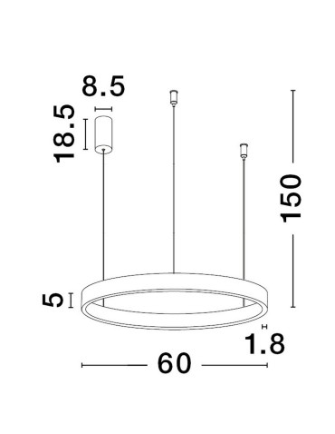 Luces Exclusivas BARI Wisząca Nowoczesna złoty i odcienie złota 1xLED max 60W 3000K LE43249 - product 2
