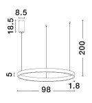 Lampy wiszące - Luces Exclusivas BARI Wisząca Nowoczesna złoty i odcienie złota 1xLED max 106W 3000K LE43251 - product 2