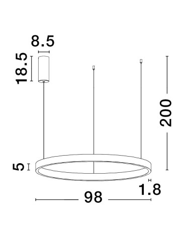 Luces Exclusivas BARI Wisząca Nowoczesna złoty i odcienie złota 1xLED max 106W 3000K LE43251 - produkt 2