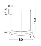 Lampy wiszące - Luces Exclusivas BARI Wisząca Nowoczesna srebrny i odcienie srebra 1xLED max 77W 3000K LE43253 - produkt 3