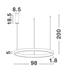 Lampy wiszące - Luces Exclusivas BARI Wisząca Nowoczesna srebrny i odcienie srebra 1xLED max 106W 3000K LE43254 - produkt 3