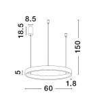 Lampy wiszące - Luces Exclusivas BARI Wisząca Nowoczesna biały 1xLED max 60W 3000K LE43255 - product 3