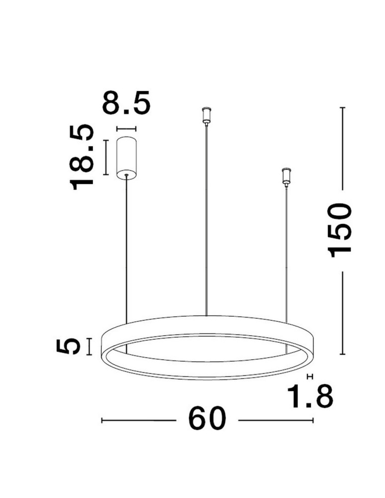 Lampy wiszące - Luces Exclusivas BARI Wisząca Nowoczesna biały 1xLED max 60W 3000K LE43255 - product kolory-swiatla.pl 3