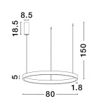 Lampy wiszące - Luces Exclusivas BARI Wisząca Nowoczesna biały 1xLED max 77W 3000K LE43256 - product 3