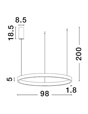 Luces Exclusivas BARI Wisząca Nowoczesna biały 1xLED max 106W 3000K LE43257 - produkt 2