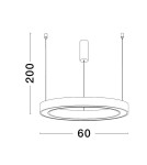 Lampy wiszące - Luces Exclusivas MILPA Wisząca Nowoczesna biały 1xLED max 40W 3000K LE43286 - product 2