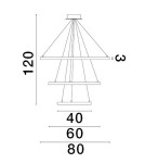 Lampy wiszące - Luces Exclusivas IRUN Wisząca Nowoczesna złoty i odcienie złota 3xLED max 108W 3000K LE43304 - product 2