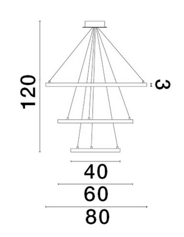 Luces Exclusivas IRUN Wisząca Nowoczesna złoty i odcienie złota 3xLED max 108W 3000K LE43304 - produkt 2
