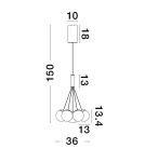 Lampy wiszące - Luces Exclusivas ABALA Wisząca Nowoczesna czarny 7xLED max 49W 3000K LE43309 - produkt 3