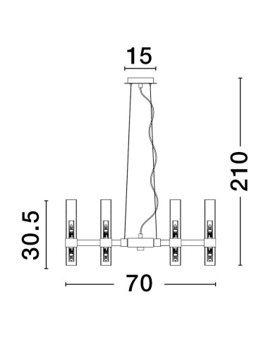 Luces Exclusivas ACUNA Wisząca Nowoczesna czarny 12xG9 max 5W LE43345 - product 2