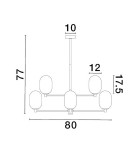 Żyrandole - Luces Exclusivas BADESI Wisząca Nowoczesna złoty i odcienie złota 8xG9 max 5W LE43350 - product 4