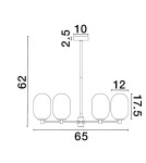 Żyrandole - Luces Exclusivas BADESI Wisząca Nowoczesna złoty i odcienie złota 6xG9 max 5W LE43351 - product 2