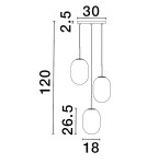 Lampy wiszące - Luces Exclusivas ACUYO Wisząca Nowoczesna złoty i odcienie złota 3xE14 max 12W LE43358 - produkt 3