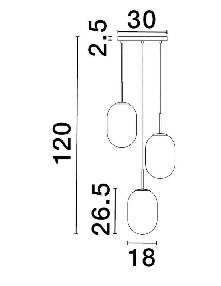 Luces Exclusivas ACUYO Wisząca Nowoczesna złoty i odcienie złota 3xE14 max 12W LE43358