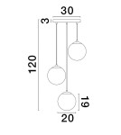 Lampy wiszące - Luces Exclusivas ADELA Wisząca Nowoczesna złoty i odcienie złota 3xE27 max 12W LE43361 - produkt 2