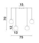 Lampy wiszące - Luces Exclusivas ADOBE Wisząca Nowoczesna złoty i odcienie złota 8xG9 max 5W LE43365 - product 3