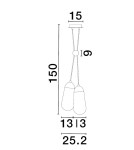 Lampy wiszące - Luces Exclusivas BADEN Wisząca Nowoczesna czarny 2xE14 max 5W LE43375 - product 3