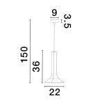 Lampy wiszące - Luces Exclusivas BADOW Wisząca Nowoczesna szary i odcienie szarości 1xE14 max 5W LE43377 - product 3