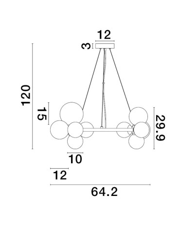 Luces Exclusivas PARLA Wisząca Nowoczesna szary i odcienie szarości 11xG9 max 5W LE43387 - produkt 2
