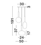 Lampy wiszące - Luces Exclusivas BAJOS Wisząca Nowoczesna złoty i odcienie złota 3xG9 max 5W LE43394 - produkt 2