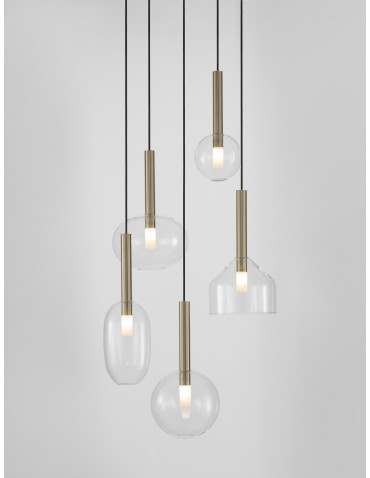 Luces Exclusivas BAJOS Wisząca Nowoczesna złoty i odcienie złota 5xG9 max 5W LE43395 - product 2