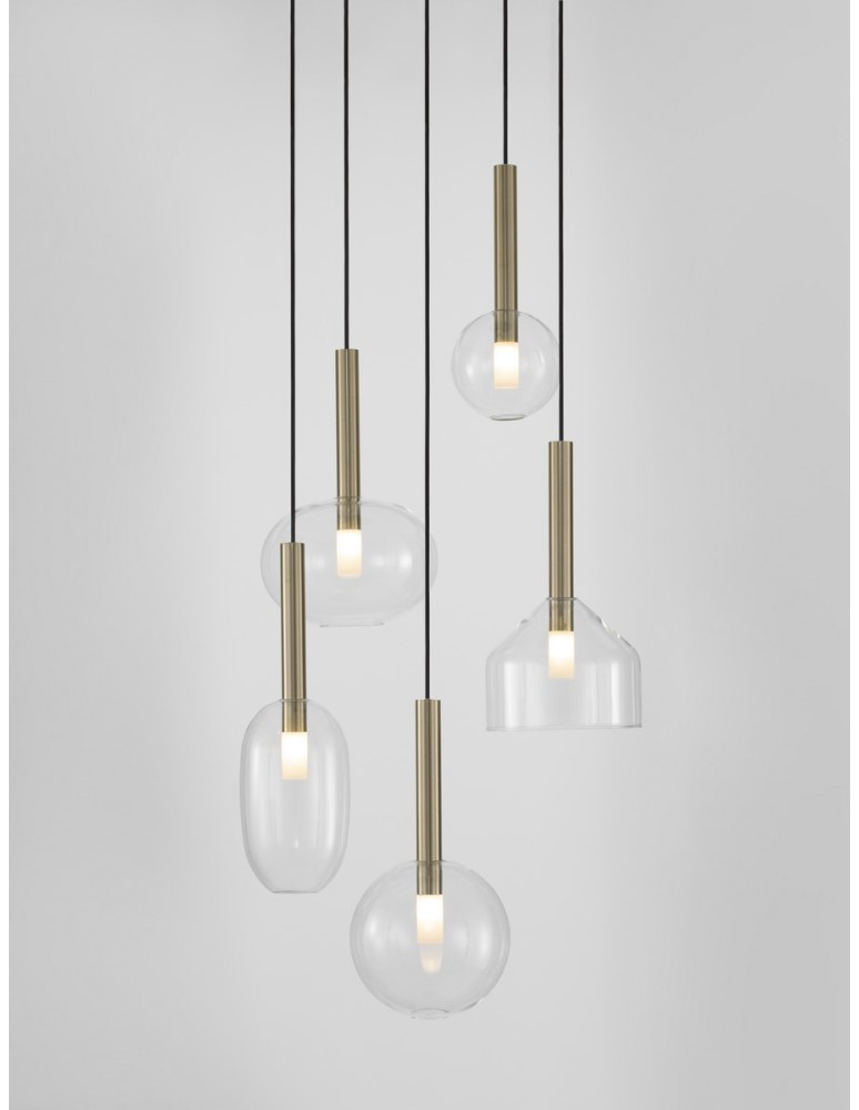 Lampy wiszące - Luces Exclusivas BAJOS Wisząca Nowoczesna złoty i odcienie złota 5xG9 max 5W LE43395 - product kolory-swiatla.pl 2