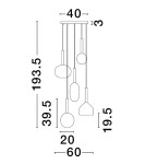 Lampy wiszące - Luces Exclusivas BAJOS Wisząca Nowoczesna złoty i odcienie złota 5xG9 max 5W LE43395 - product 4