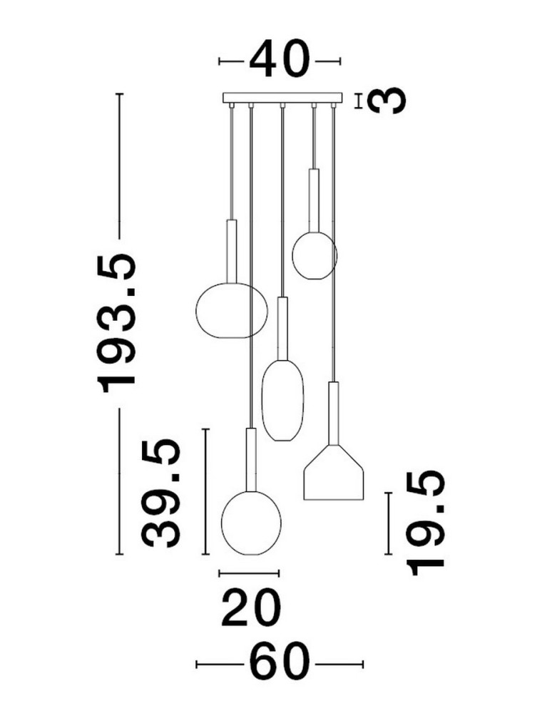 Lampy wiszące - Luces Exclusivas BAJOS Wisząca Nowoczesna złoty i odcienie złota 5xG9 max 5W LE43395 - product kolory-swiatla.pl 4