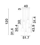 Lampy wiszące - Luces Exclusivas BALAM Wisząca Nowoczesna złoty i odcienie złota 5xE14 max 5W LE43401 - product 3