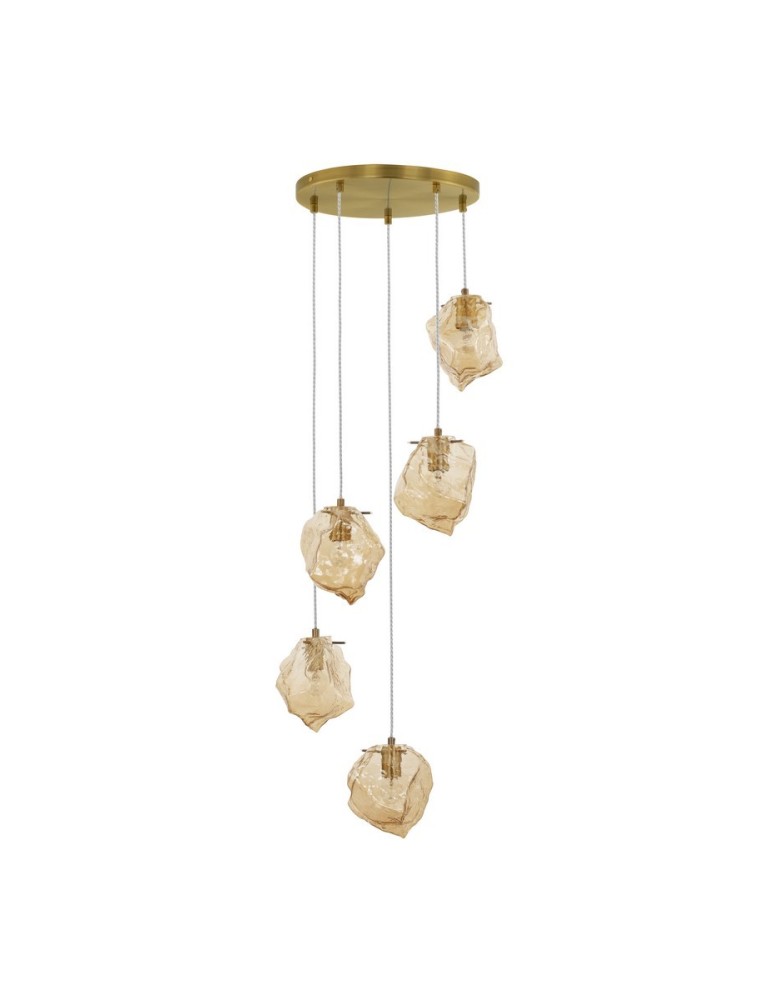 Lampy wiszące - Luces Exclusivas BALUN Wisząca Nowoczesna złoty i odcienie złota 5xE14 max 5W LE43402 - produkt kolory-swiatla.pl 1